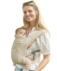 GROWNSY portabebés frontal crema mostrando ajuste ergonómico y comodidad