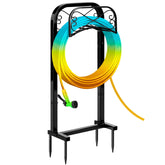 Gtongoko front view assembled hose holder showing neat hose storage and organized yard