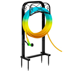 Gtongoko front view assembled hose holder showing neat hose storage and organized yard