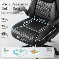 GTPOFFICE respaldo con soporte lumbar integrado para postura cómoda