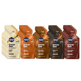 GU Energy empaque frontal 24 sobres mostrando variedad de sabores y conveniencia