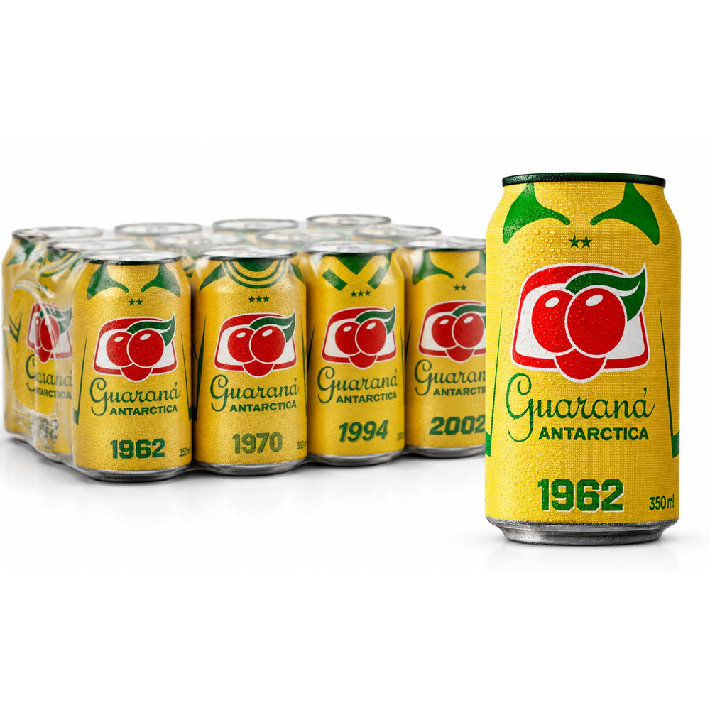 Guaraná ANTARCTICA lata frontal mostrando la marca y atractivo visual refrescante