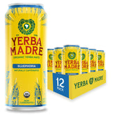 Guayaki Yerba Madre lata frontal mostrando diseño y beneficio energético