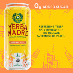 Guayaki Yerba Madre lata abierta con espuma que sugiere frescura y sabor suave