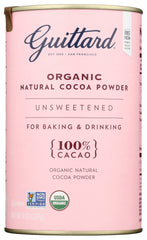 Guittard cacao orgánico frente del envase, envase pequeño ideal para repostería