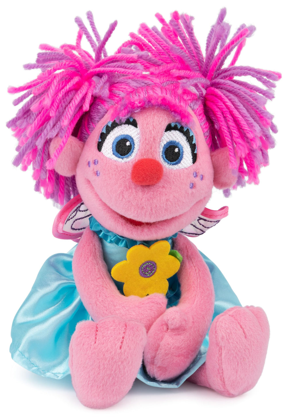 GUND Abby Cadabby frontal mostrando vestido y sonrisa para abrazos
