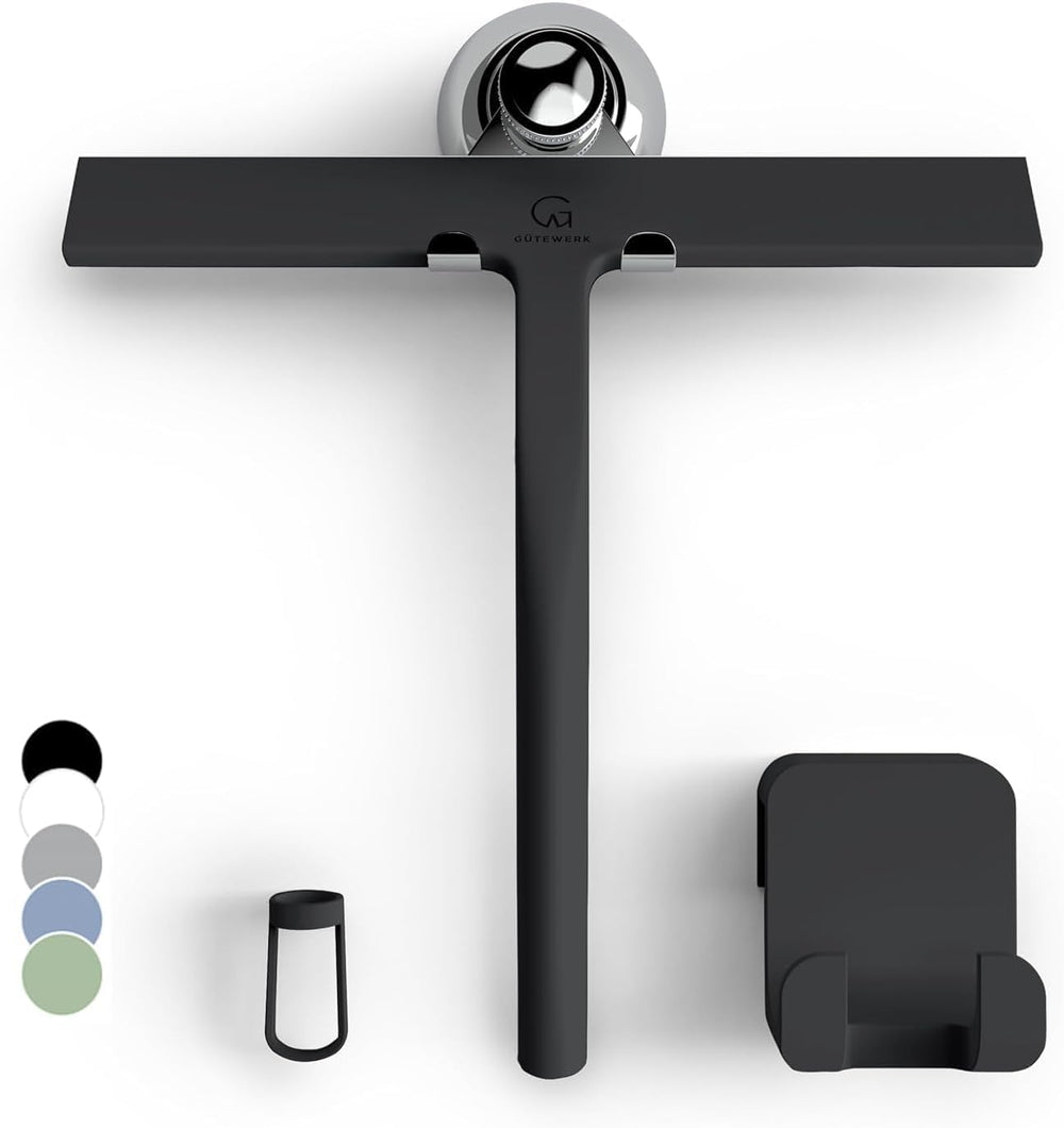 GÜTEWERK escobilla frontal mostrando diseño ergonómico y limpieza rápida