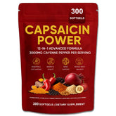 GXSAE envase frontal de Capsaicin Power mostrando 300 cápsulas y ventaja duración