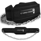 Gymreapers cinturón dip frente mostrando forma ergonómica y ajuste seguro