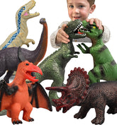 Gzsbaby set completo frontal mostrando seis dinosaurios, ideal para juego