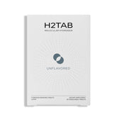 H2TAB paquete frontal mostrando 30 tabletas, comodidad para llevar