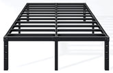 Hafenpo vista frontal de la cama full negra con estilo minimalista y orden
