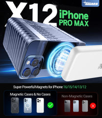 HAIARA power bank magnetizado en mano demuestra su sujeción segura al iPhone