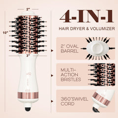 Hair Trends cepillo ovalado con cerdas anti-enredo para volumen