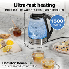 Detalle del vidrio de borosilicato Hamilton Beach que no altera sabor