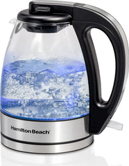 Hamilton Beach hervidor frontal sobre encimera, diseño compacto y elegante
