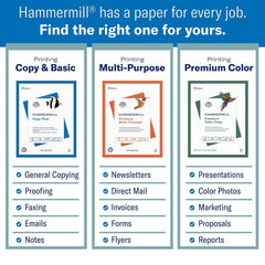 Hammermill comparación de grosor en mano para mejor sensación