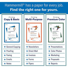 Hammermill hoja saliendo de impresora demostrando compatibilidad y calidad