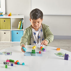hand2mind personajes Numberblocks montados para visualizar cantidades fácilmente