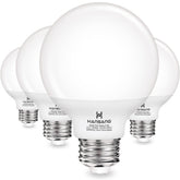 hansang bombilla globe vista frontal mostrando forma y acabado, iluminación uniforme