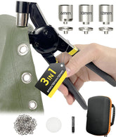 HAPDEN vista frontal del kit con herramienta y ojales para proyectos duraderos