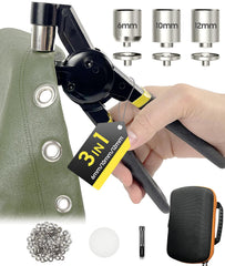 HAPDEN vista frontal del kit con herramienta y ojales para proyectos duraderos