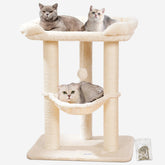 Happi N Pets vista frontal del árbol para gatos, cómodo y estable