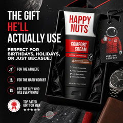 HAPPY NUTS aplicación en mano demostrando fácil extensión y suavidad