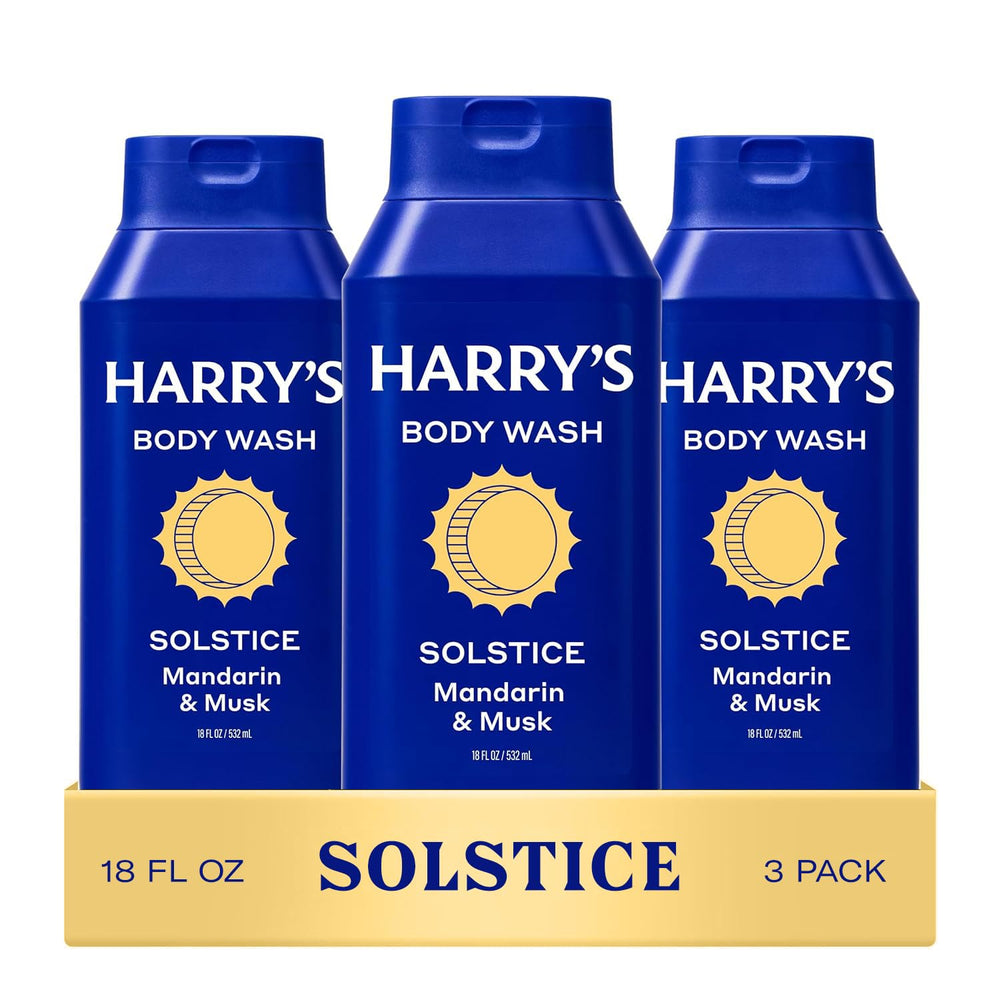 Harry's envase frontal Solstice mostrando diseño y tamaño práctico