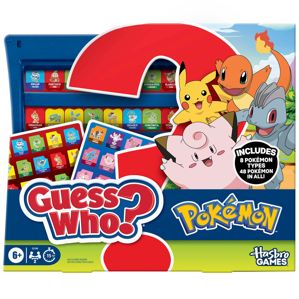 Hasbro Gaming empaque frontal mostrando 48 Pokémon y beneficio rapidez