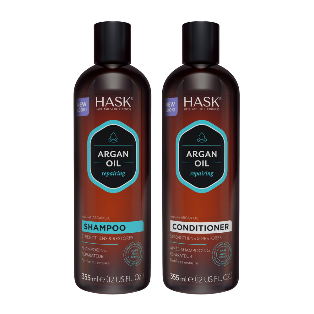 HASK empaque frontal del set mostrando diseño y tamaño de 12 oz