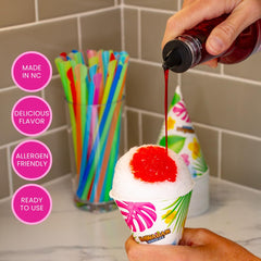 Hawaiian Shaved Ice boquillas vertedoras en botellas mostrando control y limpieza