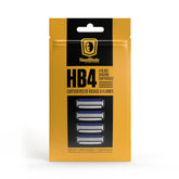 HeadBlade cartucho HB4 al frente mostrando diseño y beneficio de afeitado apurado