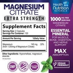 Health Nutrition Naturals tapa y etiqueta legible con información de alta absorción
