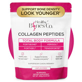 Healthy Bones Co. envase frontal mostrando péptidos y beneficios