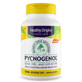 Healthy Origins frasco frontal mostrando la etiqueta clara y beneficios de pureza