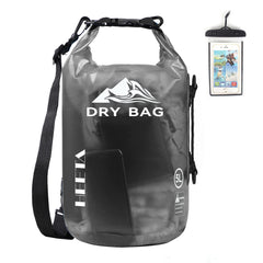 HEETA bolsa seca 10L vista frontal con cierre impermeable y diseño visible