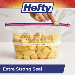 Hefty fondo expandible manteniendo la bolsa en pie y estable