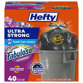 Hefty frente del empaque que muestra capacidad y aroma lavanda