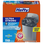 Hefty empaque frontal mostrando pack 110 que ofrece ahorro y reserva