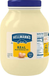HELLMANN'S frasco frontal mostrando volumen y tapa fácil de usar