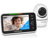 HelloBaby monitor frontal mostrando pantalla 5" con vista clara