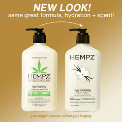 Hempz frasco 17 oz al lado de objetos para comparar tamaño práctico