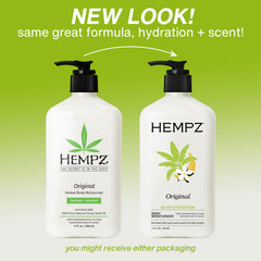 Hempz textura cremosa en primer plano, hidratación ligera y absorción rápida
