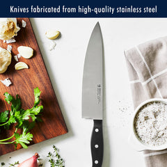 HENCKELS santoku con borde hueco vista de las ranuras antiadhesivas
