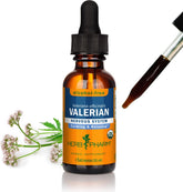 Herb Pharm botella frontal mostrando el producto y fácil dosificación