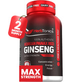 Herbtonics envase frontal de ginseng rojo para energía diaria