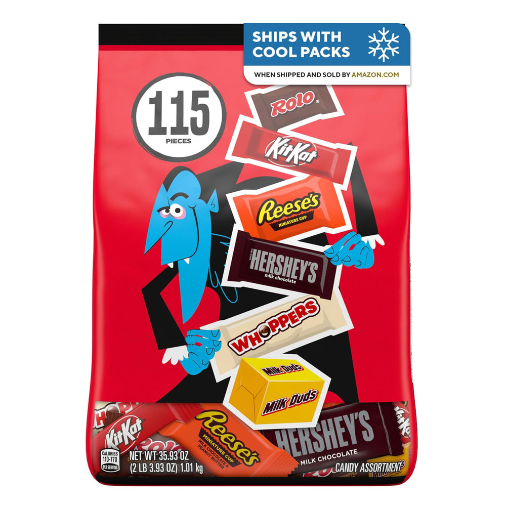 HERSHEY'S frente de la bolsa surtida mostrando variedad y conveniencia