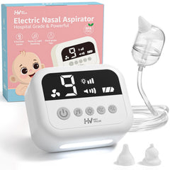 HEYVALUE aspirador nasal frontal mostrando diseño compacto y controles accesibles