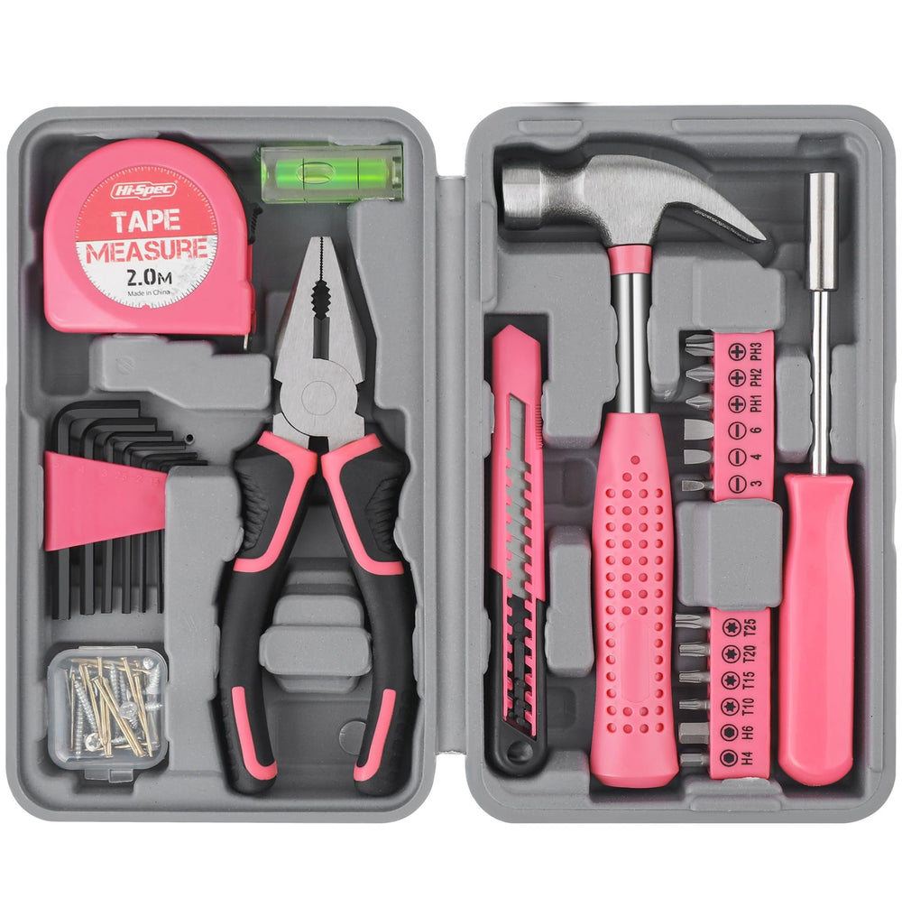 Hi-Spec maletín rosa cerrado, portátil y listo para almacenamiento